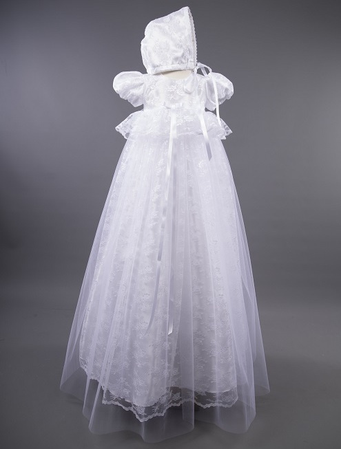Isla by Millie Grace - Baby Girls Lace Peplum Tulle Gown with